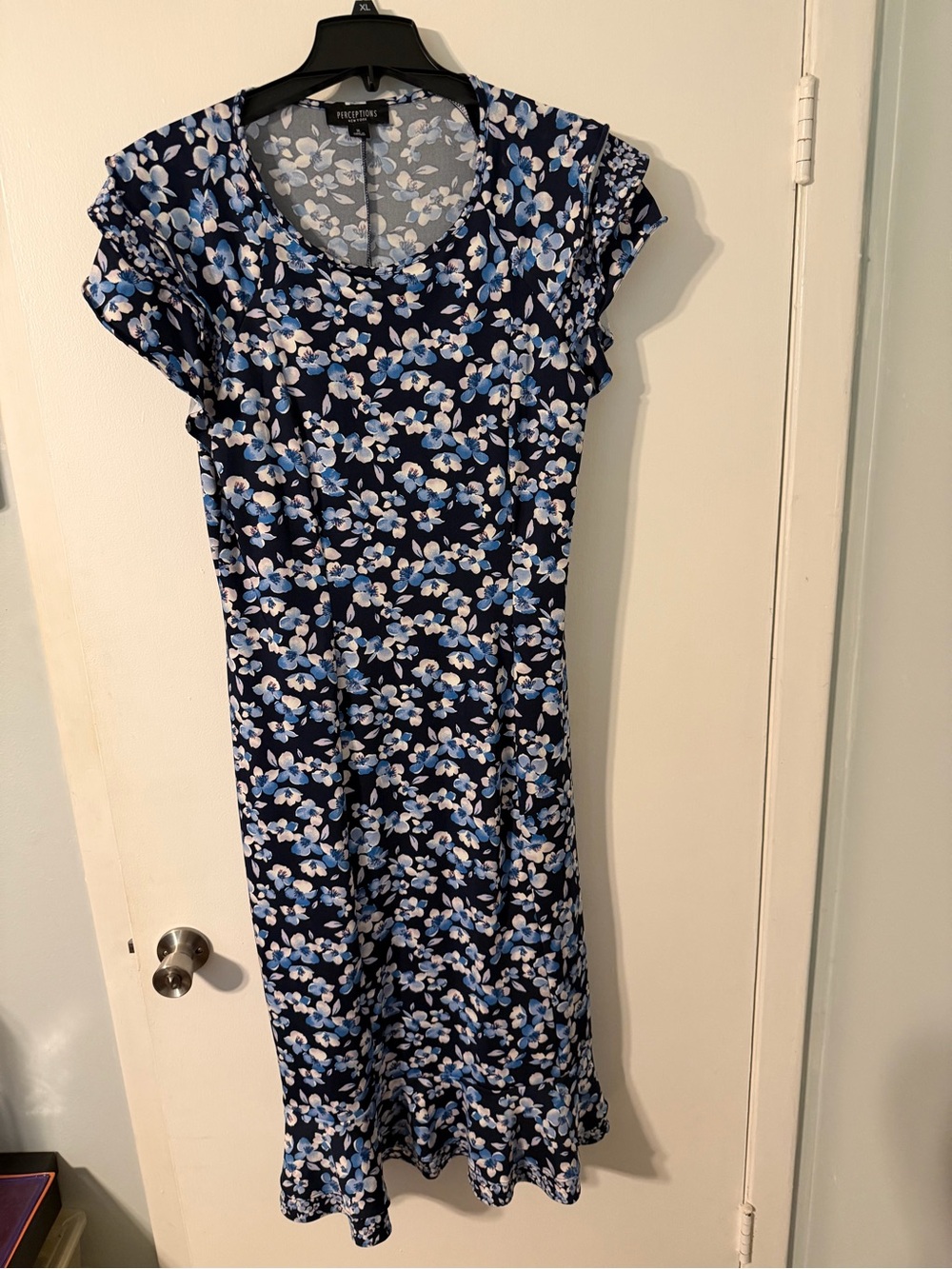 Perceptions Navy Blue Floral Maxi Dress